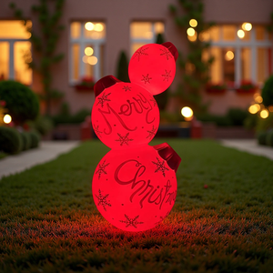 Décorations de Noël en forme de boules de neige empilées, grandes boules de neige décoratives en PP - Product Image 3
