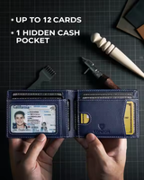 THUMBS-UP dompet ramping kulit asli pria, Logo kustom penghalang Rfid Air Tag, hadiah uang klip 12 kartu