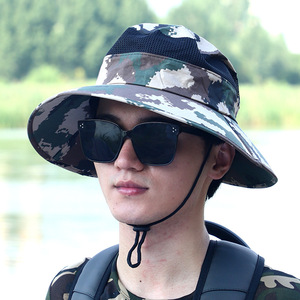 Camouflage Fisherman <b>Hat</b> Wide Brim Breathable UV Protection Outdoor Sun <b>Hat</b> For <b>Men</b> Fishing <b>Summer</b> - Product Image 4