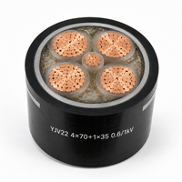 Câble électrique blindé en cuivre YJV22 0.6/1KV 4*70+1*35 avec isolation XLPE pour le câblage électrique des installations commerciales et industrielles