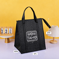 Sac d'emballage alimentaire isotherme non tissé gaufré à pois, best-seller transfrontalier, en tissu Oxford de coton thermique pour la conservation au froid