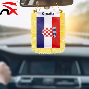 Meilleure vente <span class=keywords><strong>Croatie</strong></span> fenêtre de voiture suspendu décoration drapeau croate petit Mini voiture rétroviseur drapeau bannières - Product Image 5