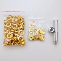 Œillet en laiton à pression Acme de 12 mm de diamètre intérieur avec outil d'installation pour boucle de bâche et toile à trous ronds
