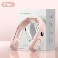 Ventilador de Cuello Eléctrico USB Digital T68, Sin Aspas, Manos Libres, Recargable, Batería de 4000 mAh, Plástico, Bajo Ruido, para Uso en Exteriores y Automóviles