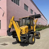 Diskon mesin penggerak bumi Backhoe penggerak empat roda WZ15-10 1ton Mini 4x4 traktor Backhoe Loader kecil