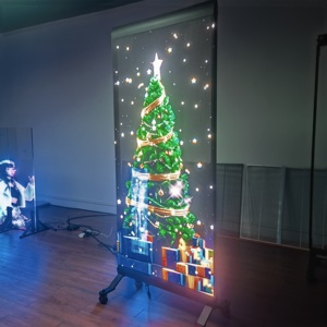 Very Easy to Install High Brightness Holographic Invisible Transparent Led Screen 4000nitsO Portable Digital Signage - Product Image 4