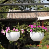 Pot de fleurs suspendu en plastique et panier à motif tressé, écologique et durable pour la maison, le bureau et le jardin