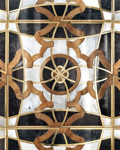 Pisos de Parqué de Madera con Incrustaciones de Latón y Mármol de Nogal, Diseño Moderno y Lujoso, Resistentes al Agua, 15 mm de Grosor, Instalación <span class=keywords><strong>Flotante</strong></span> para Villas - Product Image 3
