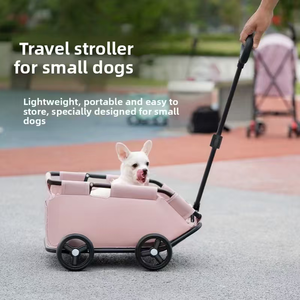 Chariot pliable pour animaux <span class=keywords><strong>de</strong></span> compagnie Meow Knight, chariot <span class=keywords><strong>de</strong></span> voyage double usage pour chiens et chats, chariot portable léger en tissu Oxford pour petits chiens - Product Image 3