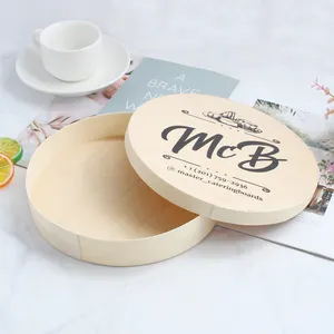 Boîte à gâteau au fromage <span class=keywords><strong>basque</strong></span> ronde personnalisée boîte d'emballage de plusieurs tailles emballage en bois de cadeau de pâtisserie occidentale avec logo personnalisé - Product Image 1