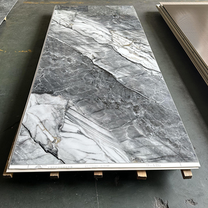 Panneaux muraux sans soudure en bambou et fibres de bois, vente directe d'usine en Chine, panneaux muraux de fond de télévision en PVC, faux marbre UV - Product Image 3