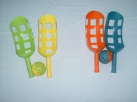 Jeu de lancer et d'attraper de balles en plastique robuste et portable pour l'extérieur, idéal pour le jardin et amusant toute l'année