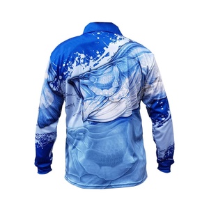 เสื้อยืดตกปลาพิมพ์ลายปลากรูปเปอร์ ปักโลโก้ตามสั่ง สำหรับผู้ชาย แบบติดกระดุม - Product Image 5