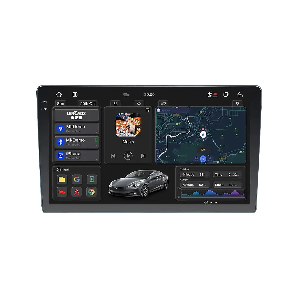 شاشة عالمية ثلاثية الأبعاد بشاشة 2K تعمل بنظام أندرويد 13 مشغل سيارة من 8 Core وسائط متعددة
