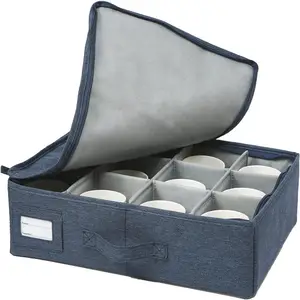 Caja de almacenamiento de tazas y tazas, organizador de almacenamiento de tazas de café, té, contenedor de almacenamiento, carcasa dura y apilable