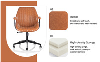 Fauteuil de bureau pivotant inclinable à hauteur réglable, coussins épais, confortable, moderne, en similicuir, pour la maison et le bureau