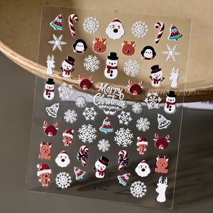 Nouveaux accessoires de décoration d'ongles de Noël, autocollants 5D pour ongles avec flocons de neige et Père Noël, pour ongles de Noël - Product Image 3
