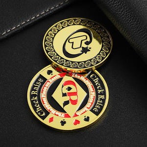 Pièces de monnaie commémoratives en alliage métallique émaillé réversible, plaquées or 3D, pour jeux de poker (Check Raise), fabrication sur mesure - Product Image 6