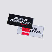 Étiquettes en tissu rectangulaires tissées sur mesure avec logo personnalisé pour vêtements, chaussures, sacs, avec étiquettes de vêtements imprimées pliées au centre