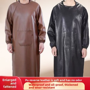 Grembiule da <span class=keywords><strong>uomo</strong></span> impermeabile da donna in pelle PU grembiule in pelle resistente all'usura - Product Image 4
