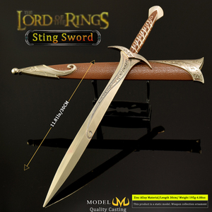 30CM le <span class=keywords><strong>Seigneur</strong></span> <span class=keywords><strong>des</strong></span> <span class=keywords><strong>Anneaux</strong></span> Épée de Frodon <span class=keywords><strong>Réplique</strong></span> en alliage de zinc avec gaine Décor de bureau à collectionner Modèle d'arme fantastique - Product Image 2