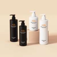 Envases de Plástico PET Vacíos de 300ml, 400ml y 500ml, Cilíndricos, para Champú, Gel de Ducha, Acondicionador, Jabón Corporal y Loción, con Bomba Dosificadora