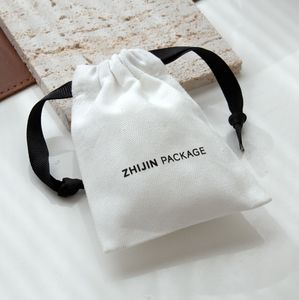 Sacs d'emballage pour bijoux en coton naturel réutilisables avec logo personnalisé, pochette cadeau en lin - Product Image 4