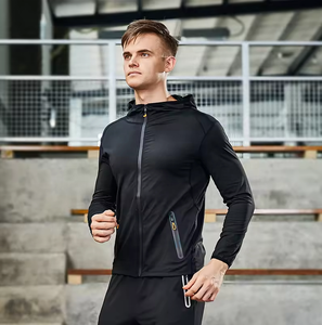 Tuta Sportiva Taglia EU con Logo Personalizzato 90% Poliestere 10% Spandex <span class=keywords><strong>Set</strong></span> da 2 Pezzi da Uomo per Corsa e Jogging <span class=keywords><strong>Abbigliamento</strong></span> <span class=keywords><strong>Fitness</strong></span> Palestra Allenamento - Product Image 3