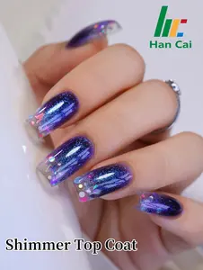 Wholesale Top Gel For Nail Art Glitter High Quality Aurora Shimmer Top Coat