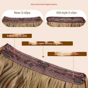 วิกผมลอนฝรั่งเศสแบบใสสำหรับการค้าข้ามพรมแดน วิกผมหนาแบบหนีบสำหรับผู้หญิง ผมสังเคราะห์รูปตัว<span class=keywords><strong>ยู</strong></span> ผม<span class=keywords><strong>ยาว</strong></span>หยิกแบบมีหน้าม้า ความหนาแน่น 120% แบบชิ้นเดียว - Product Image 6