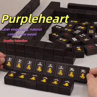 Jeu de Mahjong complet en bois de santal violet massif de qualité supérieure, directement de l'usine, pour jeu familial à la maison