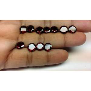 M.Y.GEMS Granate Corte Redondo 7mm Piedras Preciosas Rojas Naturales 1.6ct Certificado IGI para Joyería - Tratado Térmicamente, Origen ZM, 4.5mm de Altura - Product Image 1