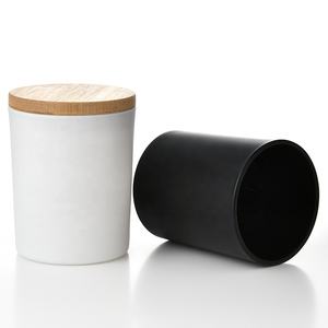 Tarro de vela de vidrio marrón de 18OZ Fondo transparente Capacidad de 8oz Tapa de bambú Portavelas plano resistente al calor Cuenco de madera con logotipo personalizable - Product Image 6