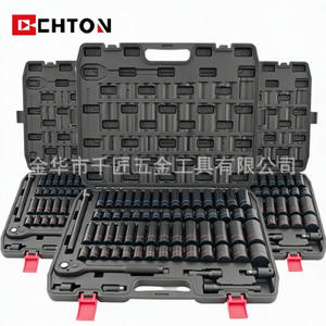 Juego de llaves de vaso Chton de 65 piezas de acero al cromo vanadio de 1/2 pulgada, métricas e imperiales, para reparación mecánica automotriz, grado industrial - Product Image 2