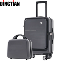Sac de voyage de luxe en gros d'usine Port USB avant-ouvert mallette de beauté intelligente ensemble de valises PC colorées avec roues universelles