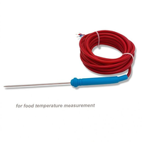 Kabel Termokopel PT100 Merah 3-Kabel Berisolasi Karet Silikon untuk Probe Tip OEM ODM Berperingkat IP65 Garansi 1 Tahun untuk Makanan