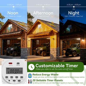 Duurzame waterdichte 8-inch zonne-aangedreven wandventilator met 2 kogellagers, timer, 4A batterij, 25W, OEM ODM, geschikt voor pluimveestallen en schuren, betrouwbaar - Product Image 3