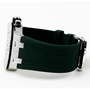 Reloj de Lujo de Acero Inoxidable con Moissanita, Brillo Radiante, Detalles Helados, Movimiento Mecánico Automático, Resistente al Agua 5 BAR - Product Image 4