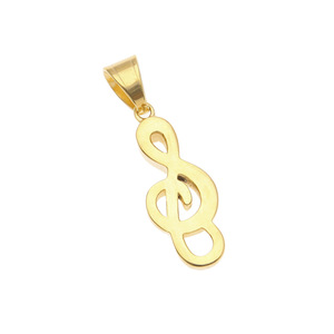 Collier pour homme en acier inoxydable plaqué or avec pendentif note de musique, style couple, chaîne de clavicule personnalisée - Product Image 5