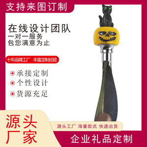 Halloween Pumpkin Head Butter Knife With Resin Cat And Spider Candle Holder Indoor Decoration - Product Image 5