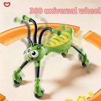 Voiture à pédales en plastique sécurisée à quatre roues pour tout-petits de 1 à 3 ans, motif animal de dessin animé avec son et lumière, jouet à pousser durable pour enfants
