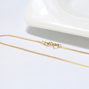 RINNTIN SC07 Fiine Jewelry Genuine 925 Sterling Silver <strong>Chain</strong> 0.6mm <strong>14K</strong> <strong>Gold</strong> Plated Box <strong>Chain</strong> for Necklace - Product Image 5