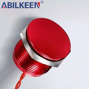 Interruptor piezoeléctrico de aluminio de 12mm, 16mm, 19mm, 22mm, IP68, botón <span class=keywords><strong>pulsador</strong></span> momentáneo de cabeza plana impermeable <span class=keywords><strong>para</strong></span> <span class=keywords><strong>timbre</strong></span> - Product Image 1