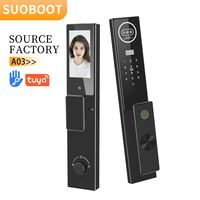 Interphone vidéo WiFi intelligent avec reconnaissance faciale 3D, carte mémoire, USB 5V, noir, application Tuya Smart, 400*72*45mm pour porte en bois