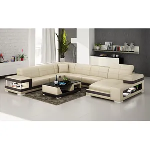 Conjunto de sofás de cuero genuino, muebles de sala de estar, colores personalizados
