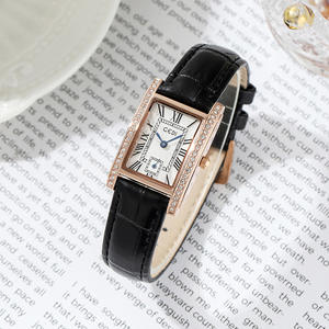 Montre pour femme exquise, style rétro, petite montre carrée, niche et haut de gamme, bracelet en cuir pour étudiants - Product Image 2