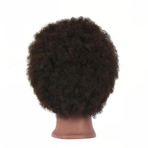 Tête de mannequin <span class=keywords><strong>afro</strong></span> pour la pratique des coiffures, <span class=keywords><strong>cheveux</strong></span> 100% humains, tête de poupée avec support à pince pour le tressage et le coiffage - Product Image 2