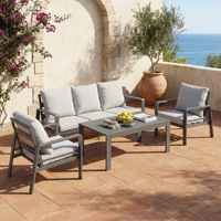 Canapé en aluminium pour salon de jardin, mobilier moderne avec coussins imperméables, ensemble de canapés pour intérieur/extérieur, cour, salon, chambre, hôtel