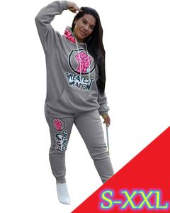 XM1169 deux pièces ensemble femmes vêtements tenue de <span class=keywords><strong>sport</strong></span> sweat à capuche imprimé deux pièces ensemble <span class=keywords><strong>sport</strong></span> décontracté 2 pièces ensemble femmes - Product Image 4