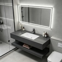 Penjualan Langsung Pabrik Kabinet Kamar Mandi Mewah Ringan Berlapis Ganda dari Batu Slate, Meja Dapur Panel Batu Tahan Gores, Proyek Hotel